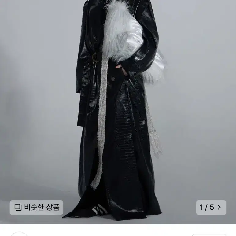 스컬프터 90s Faux Leather Coat Black