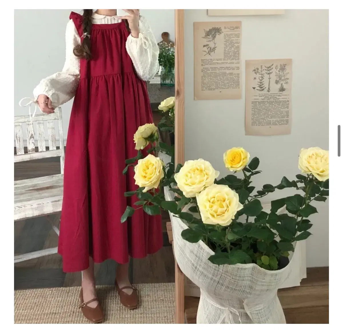 미미부티크 아벡데플뢰르 frill square dress