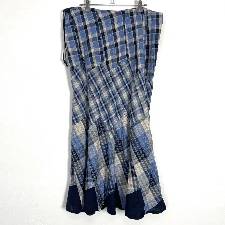 vintage patchwork blue plaid skirt