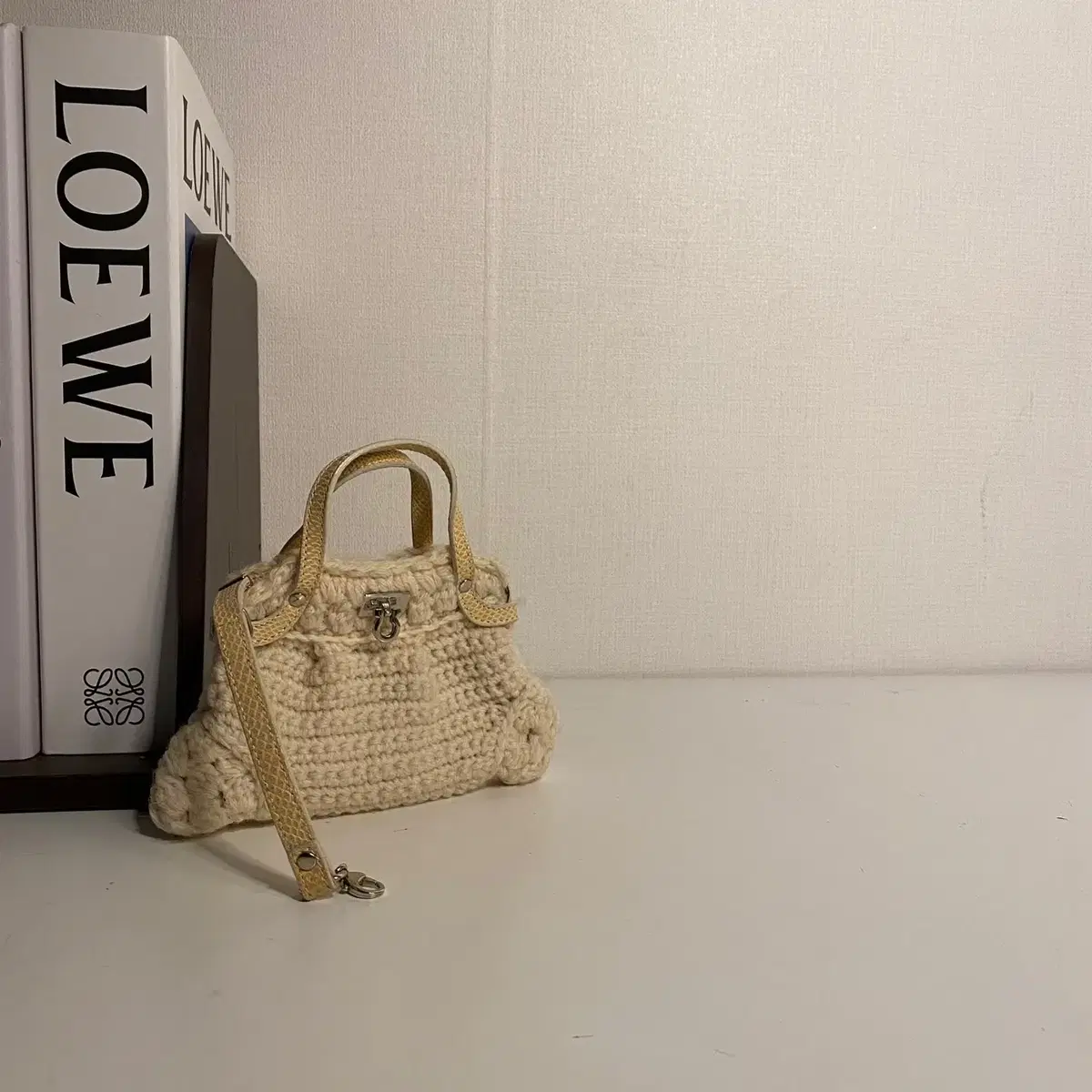 FERRAGAMO / Vintage Ferragamo Gancini Micro Knit Bag / Charm