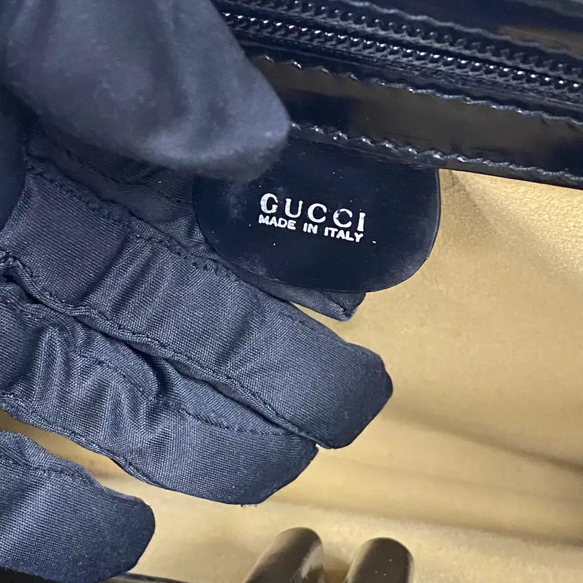 GUCCI / 빈티지 구찌 뱀부 블랙 페이던트 브리프케이스 / 서류가방