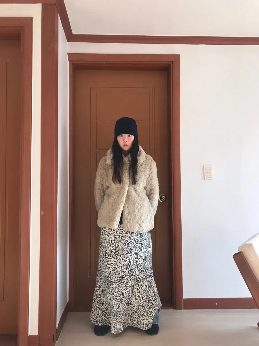 vintage eco fur jacket