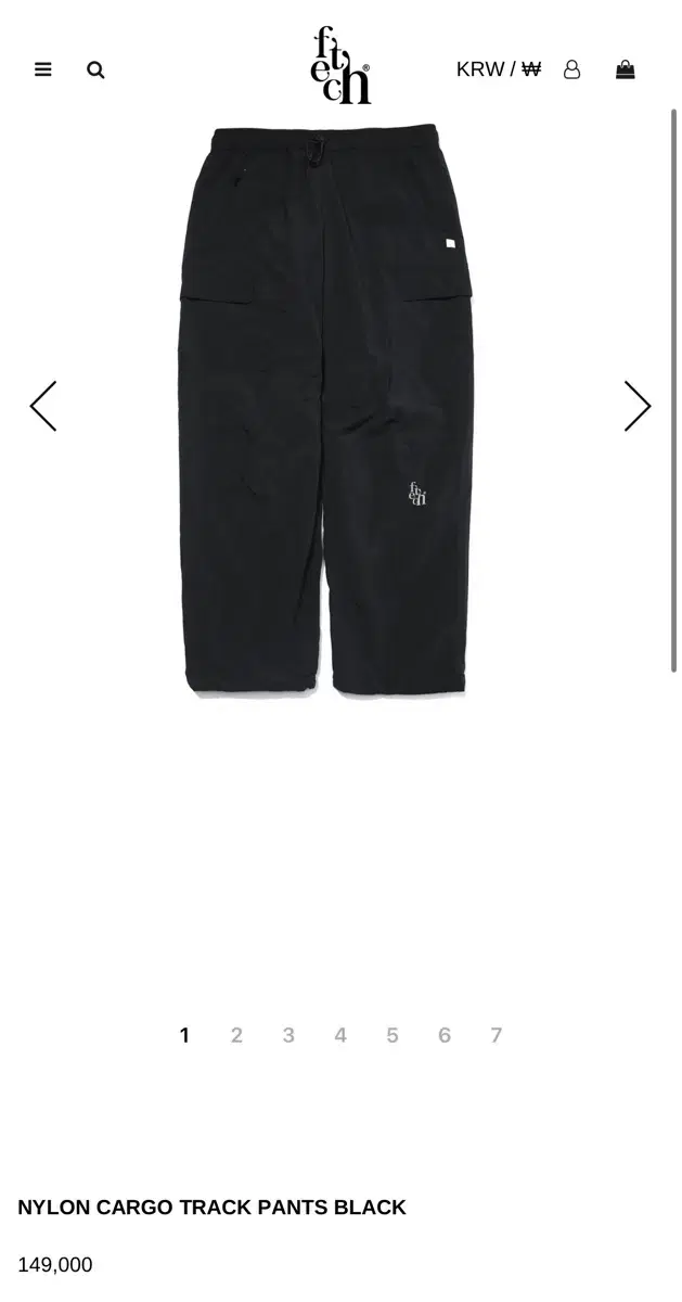 FETCH NYLON CARGO TRACK PANTS BLACK