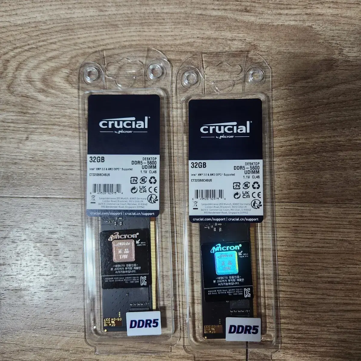 (미개봉) 마이크론 Crucial DDR5 5600 CL46 32GBx2