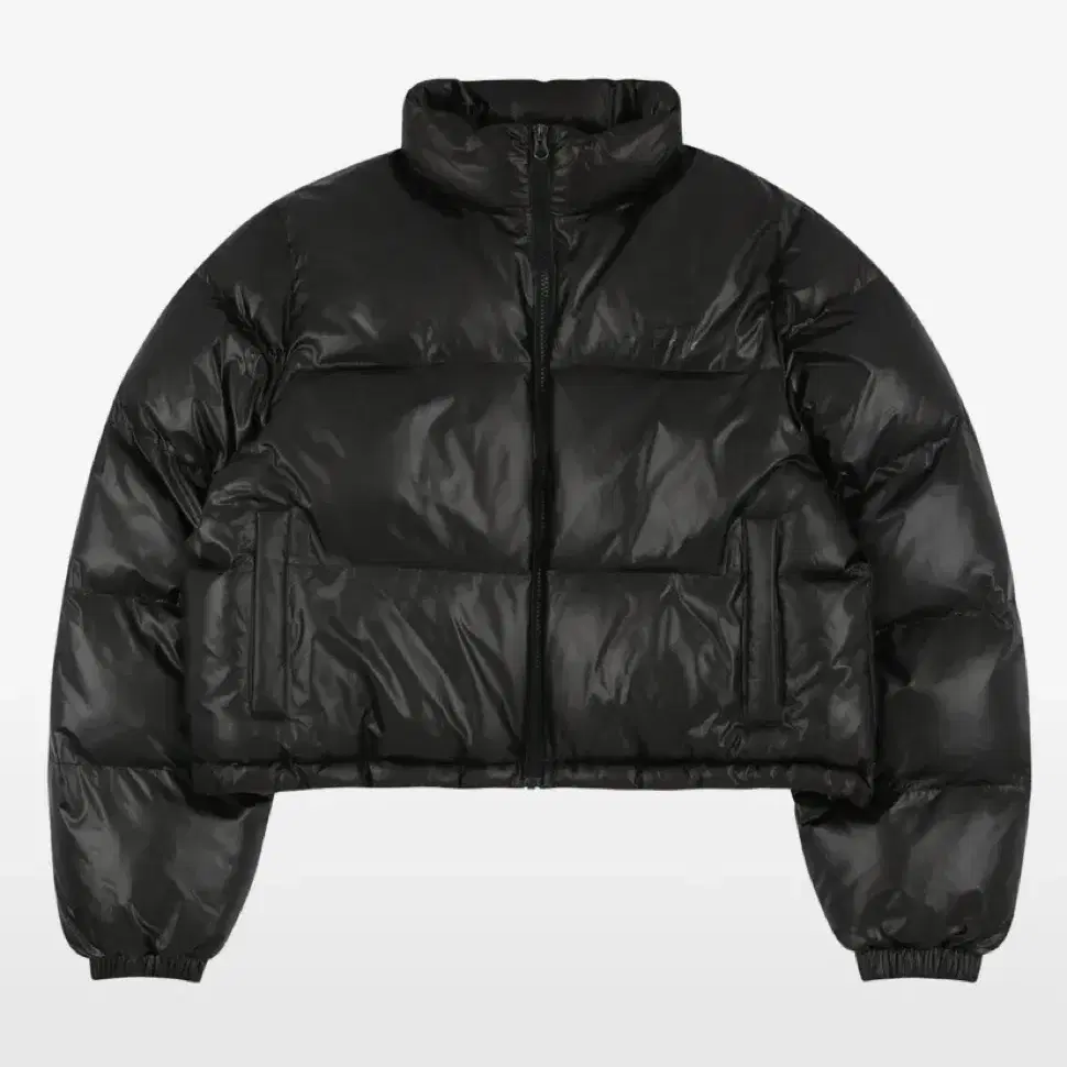 큐리티 패딩 GLOSSY PUFFER JACKET_STRONG BLACK