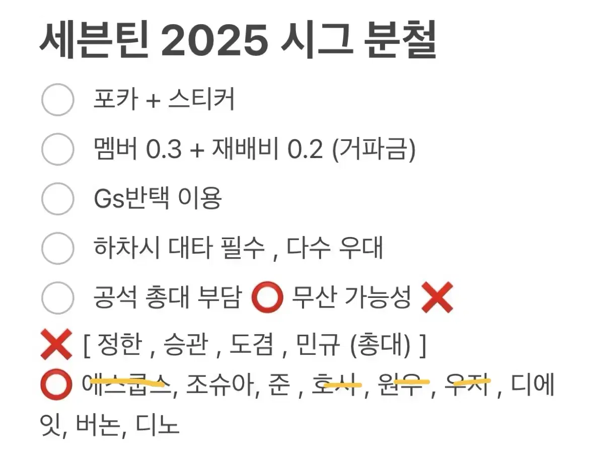 세븐틴 2025 시즌그리팅 분철