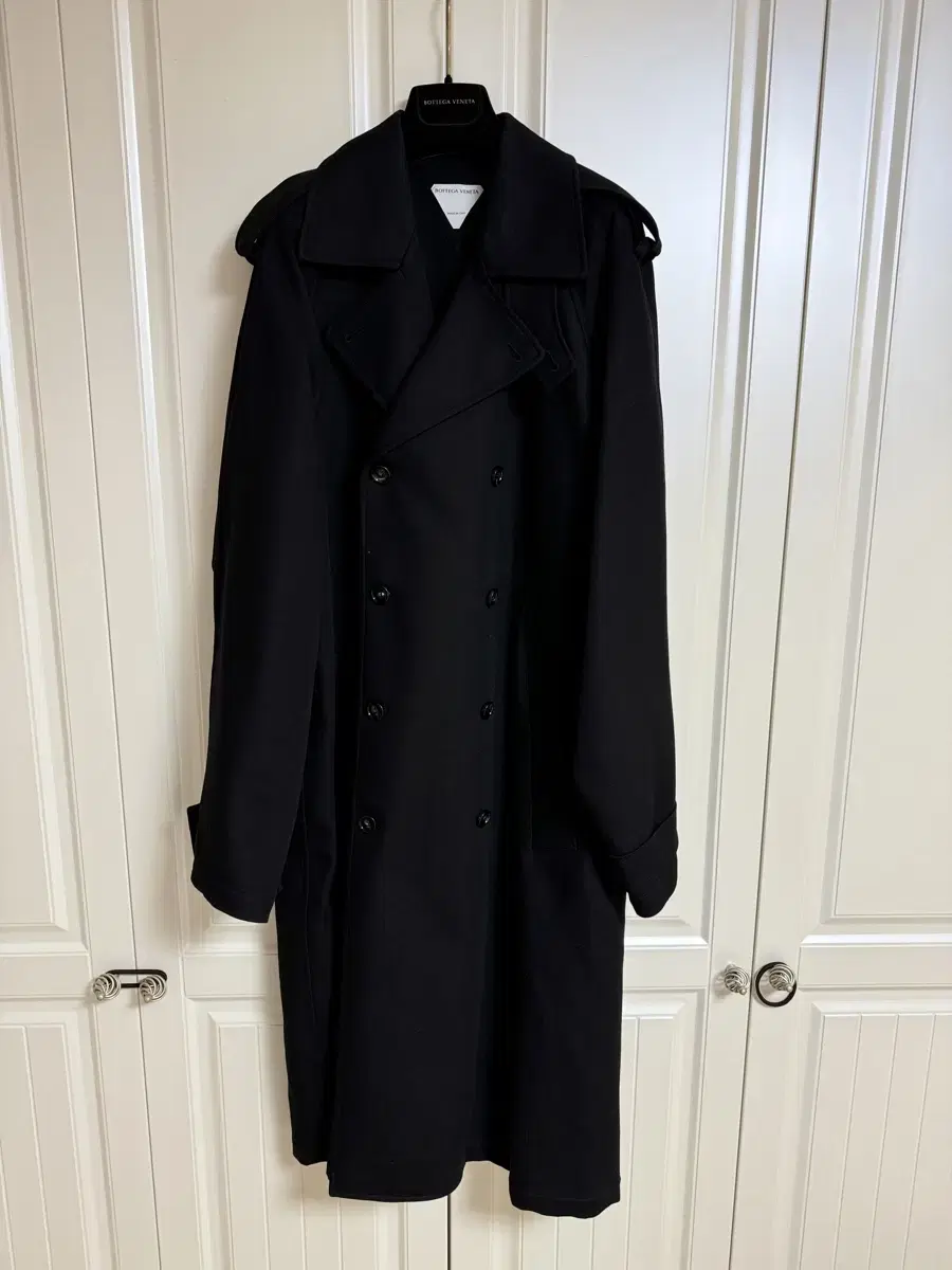 Double cotton trench coat with triple buckle belt 50 sizes (100-105)