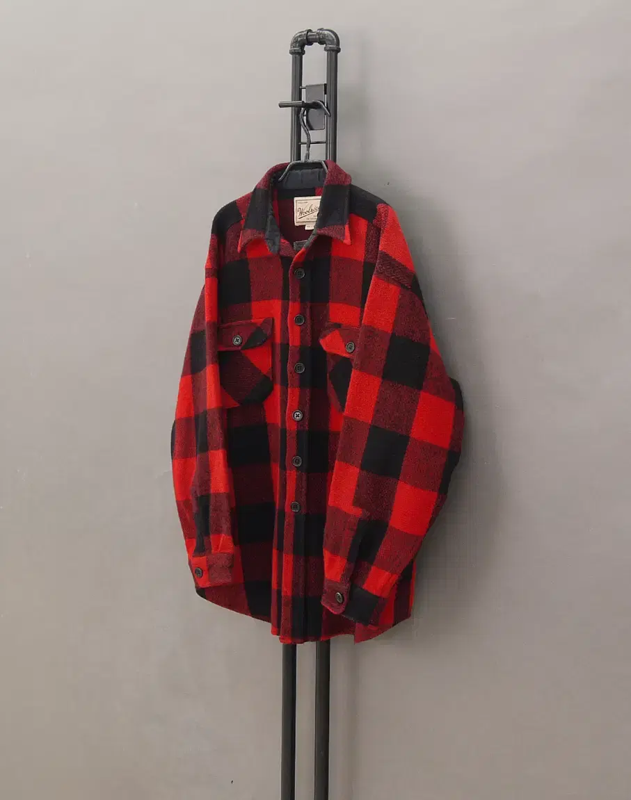 WOOLRICH 90's 울리치 버팔로체크 울 매키노 헌팅셔츠 L 105