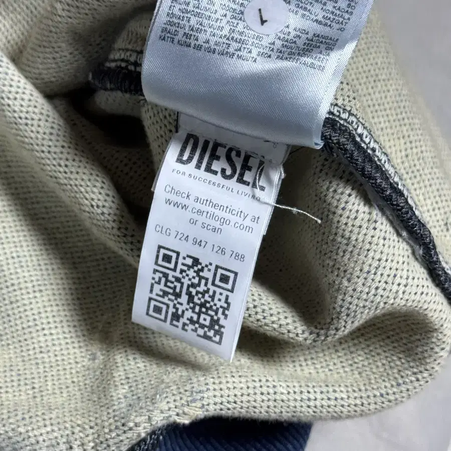 디젤 Diesel 23SS 데님 디스트레스 후드 XL