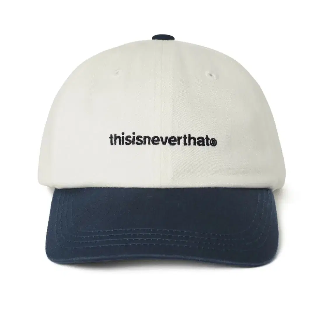 디스이즈네버댓  T-LOGO CAP-WHITE/NAVY