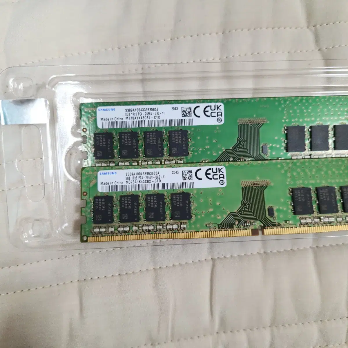 삼성 ddr4 8gb 2666 일괄 2개 팝니다