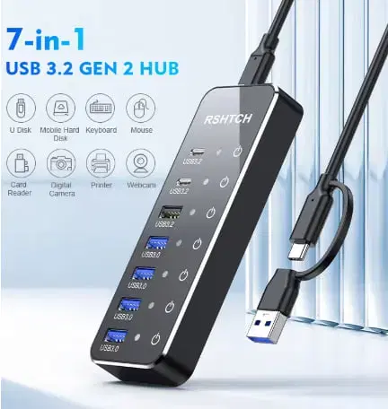 7포트 개별 전원 USB 3.2 허브