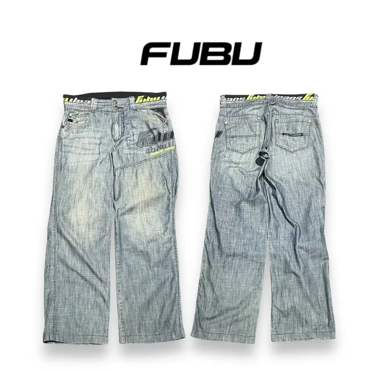 FUBU 후부 올드스쿨 워싱 데님팬츠