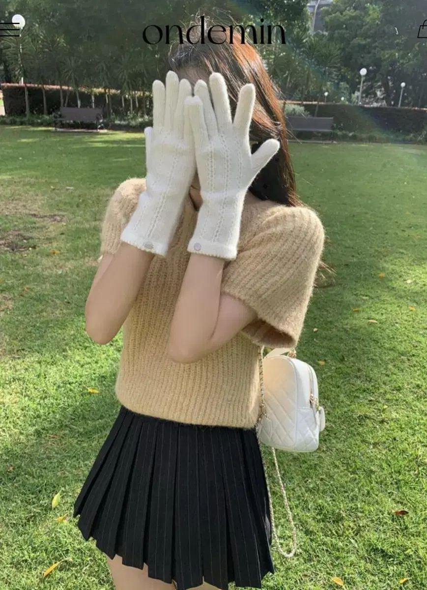 온드민 피치 글러브 Peach Gloves 장갑 아이보리