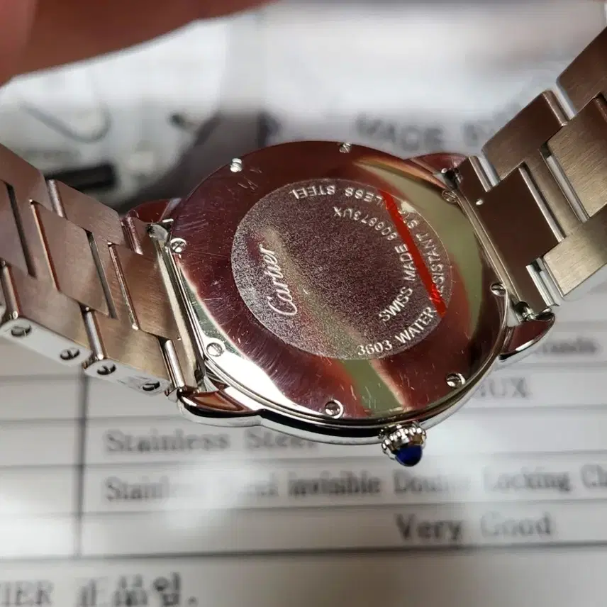 까르띠에 롱드솔로 실버로만 36mm 블루핸즈 쿼츠 브레이슬릿 ver. 사진 8