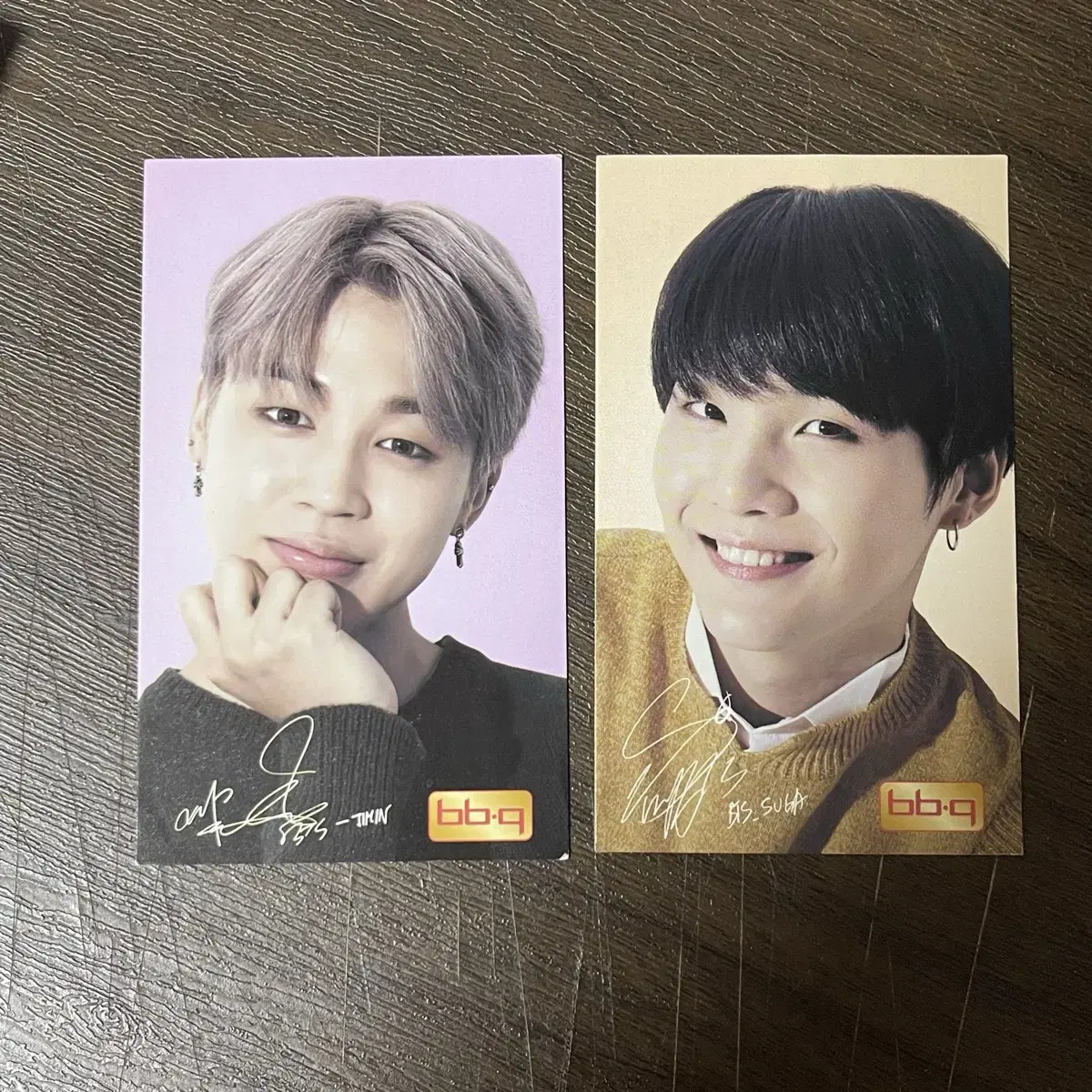 방탄 비비큐 포카 지민 슈가 방탄소년단 bts suga jimin pc