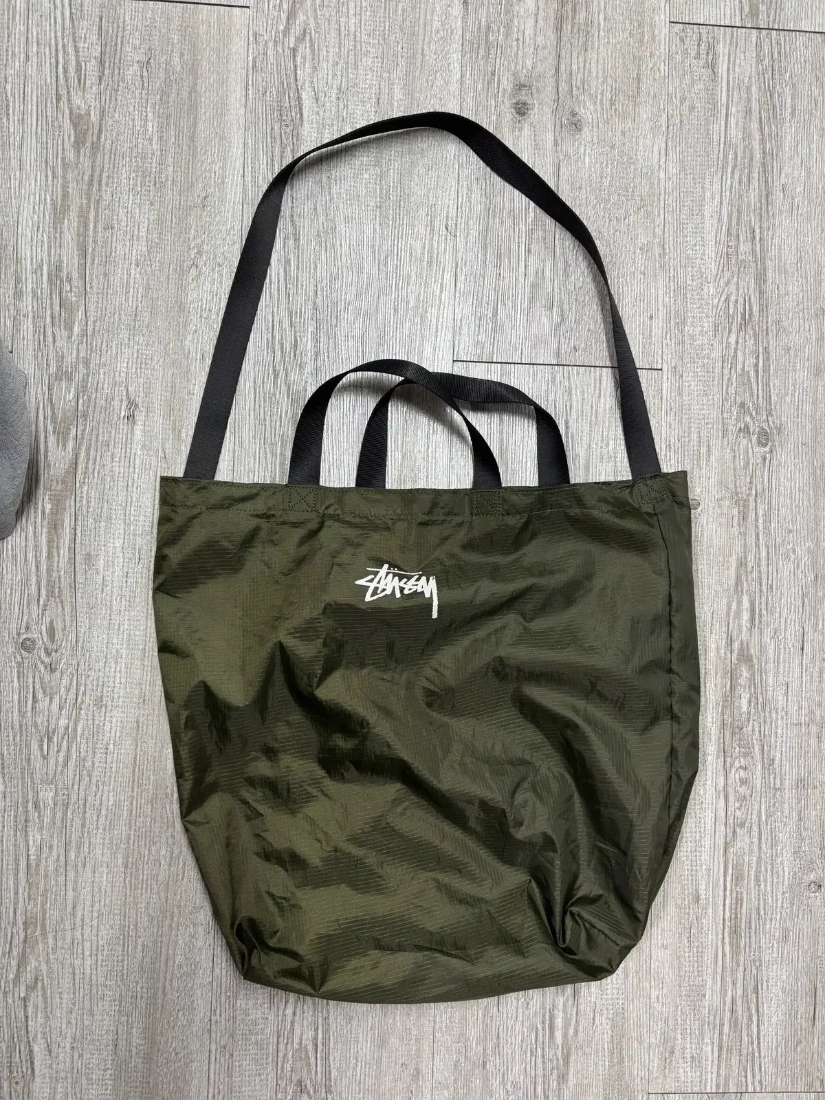 스투시 토트백 stock nylon ripstop tote olive