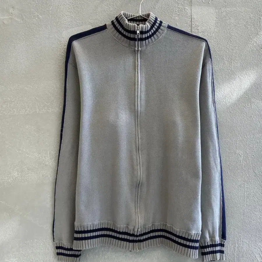 Beams knit zip-up