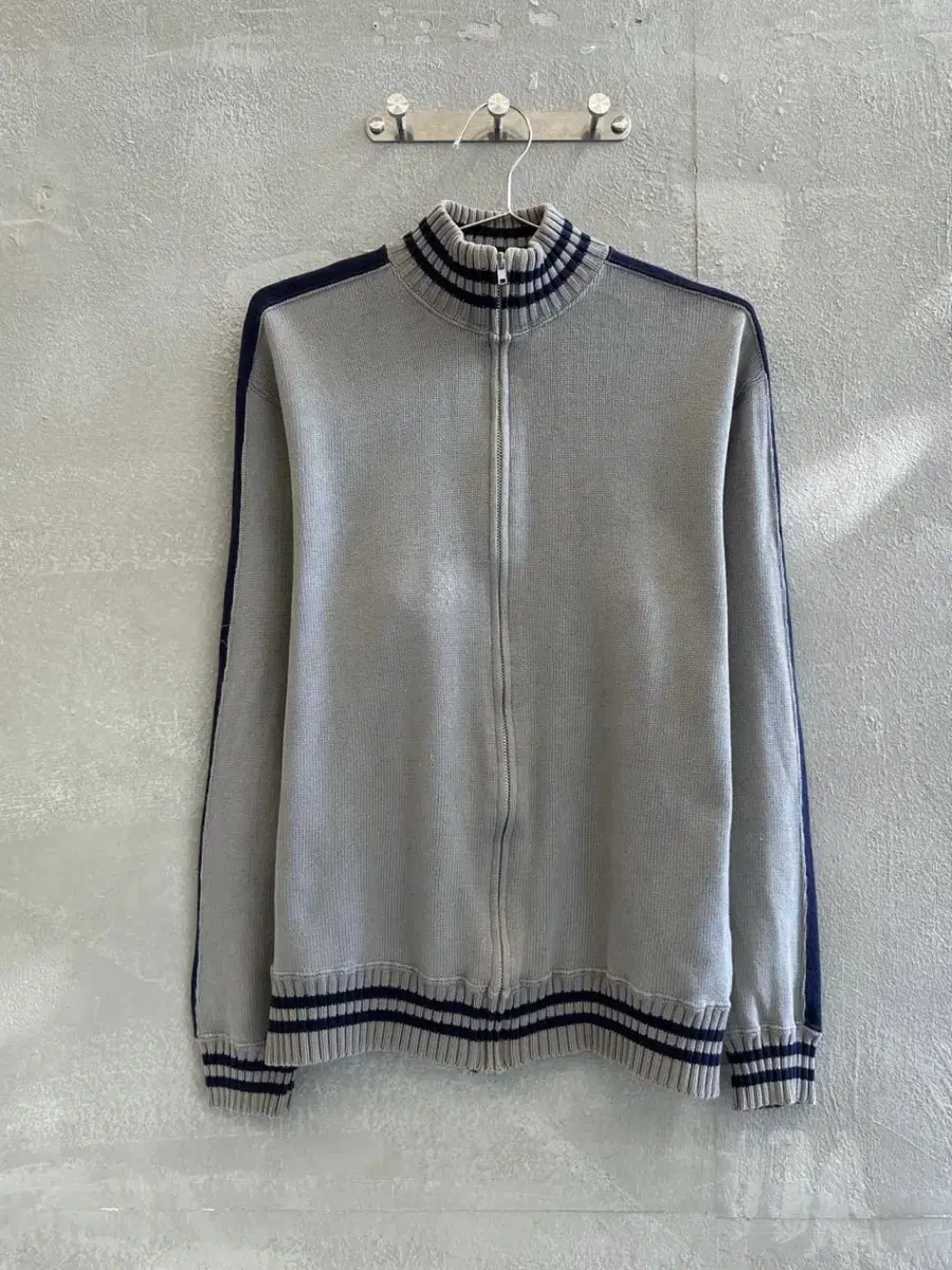 Beams knit zip-up