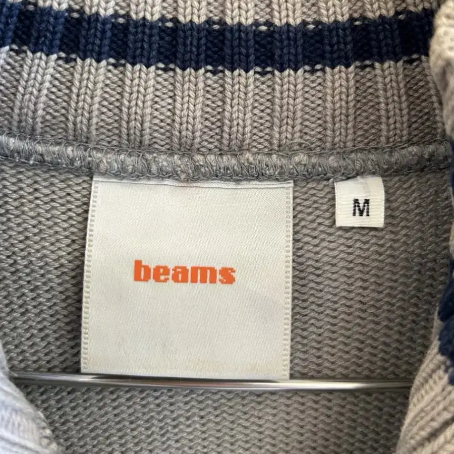 Beams knit zip-up