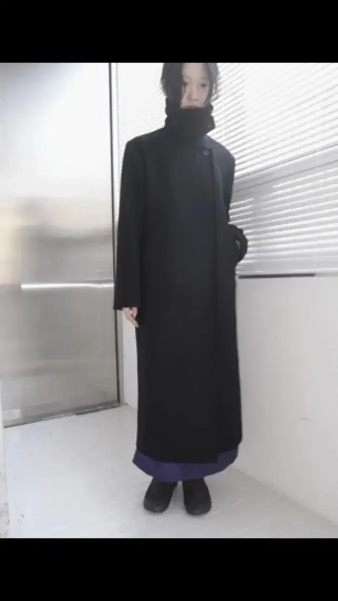 에프터먼데이 코트 mild hidden maxi coat 블랙