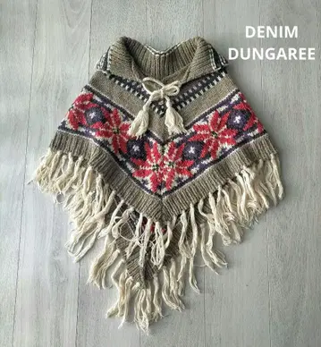 DENIM DUNGAREE 프린지 케이프