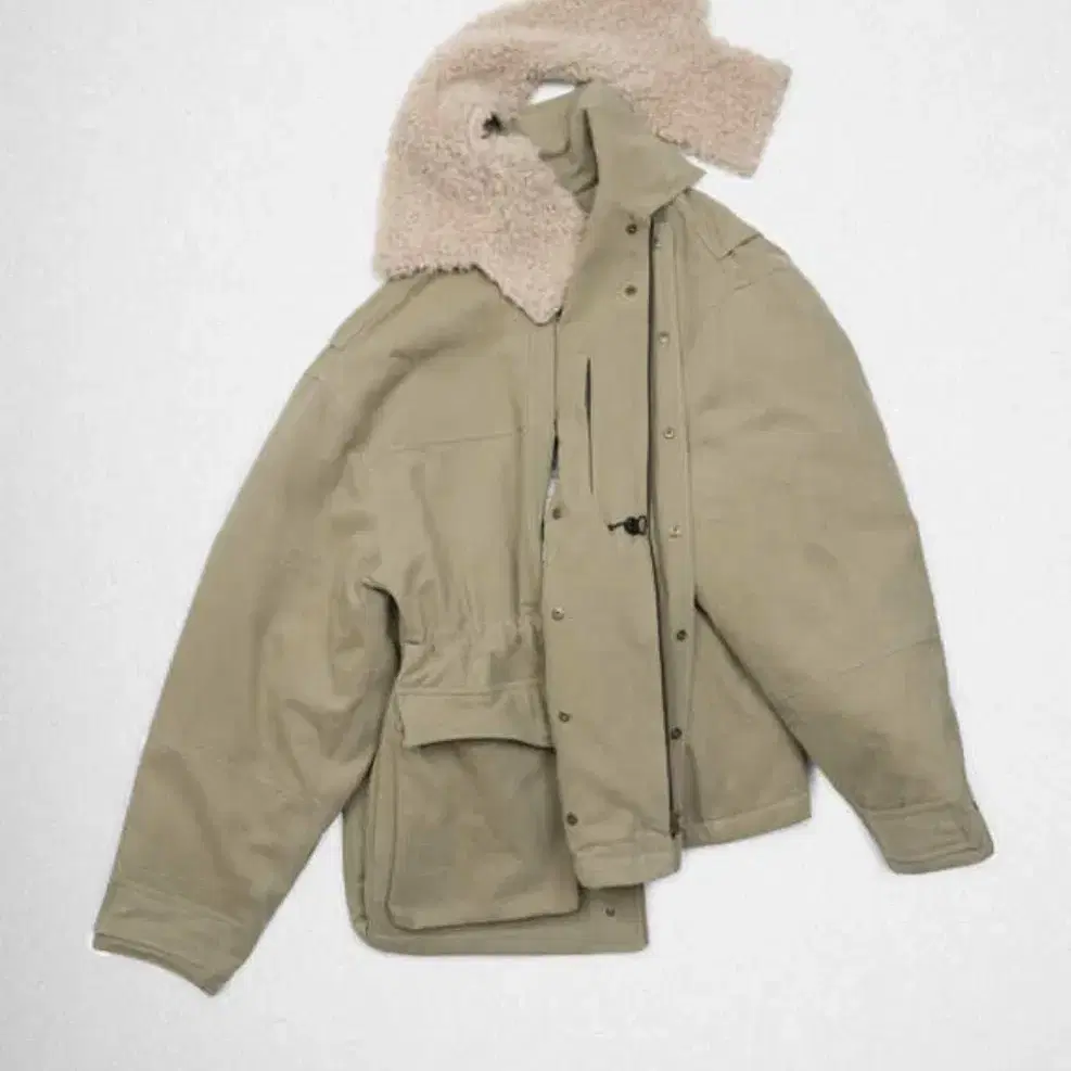 yiyae Shearling Work Coats Fade Green