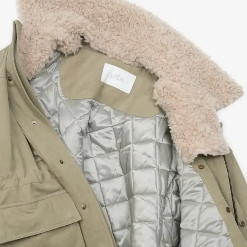 yiyae Shearling Work Coats Fade Green