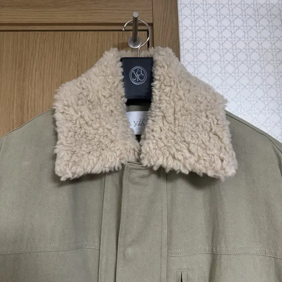 yiyae Shearling Work Coats Fade Green