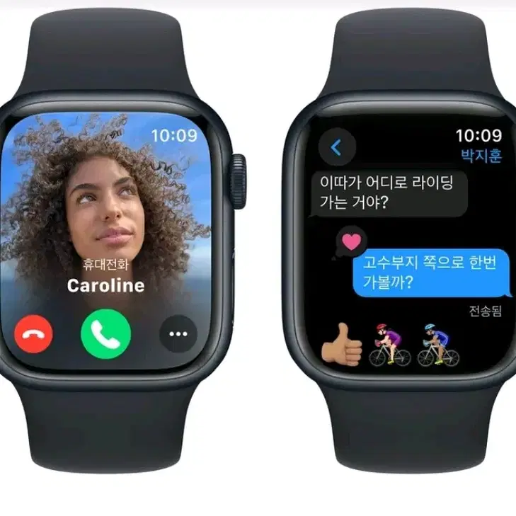 애플워치 9 GPS 미드나이트 스포츠 41mm 밴드 S/M, 새상품