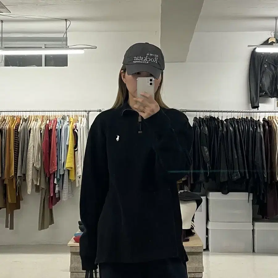 POLO ralph lauren half zip-up knit