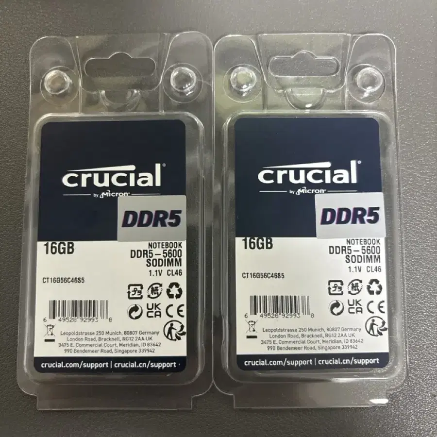 마이크론 ddr5-5600 16GB x 2 노트북용 미개봉