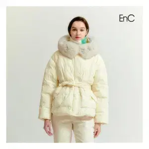 새상품 ENC 이앤씨 23FW 사가퍼 벨티드 패딩 55