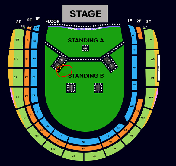 오아시스 내한공연 스텐딩b 11구역  11xx번대 2연석