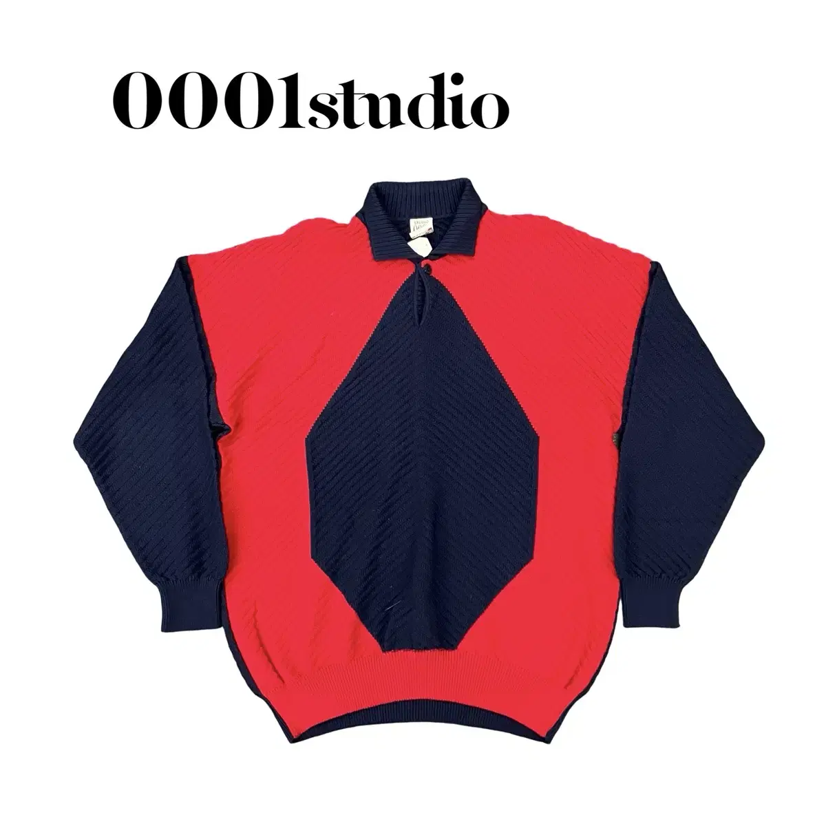 (100)0001studio컬러블록니트