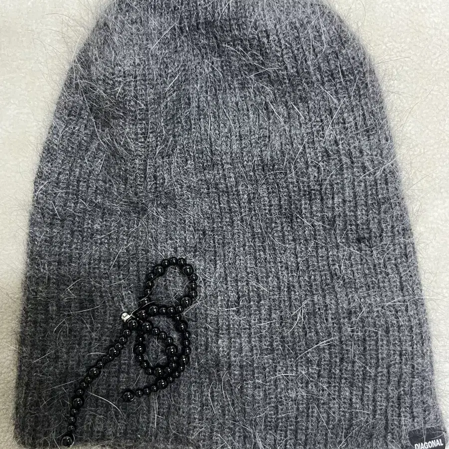 다이애그널 비니(ANGORA BEANIE (dark grey))