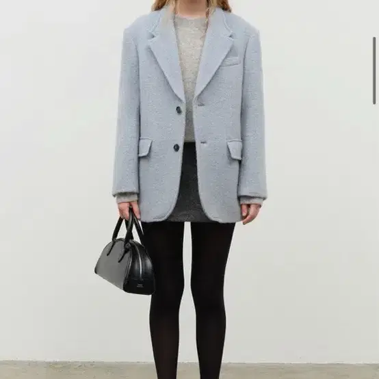 던스트 ALPACA BLAZER COAT GREYISH BLUE 새상품