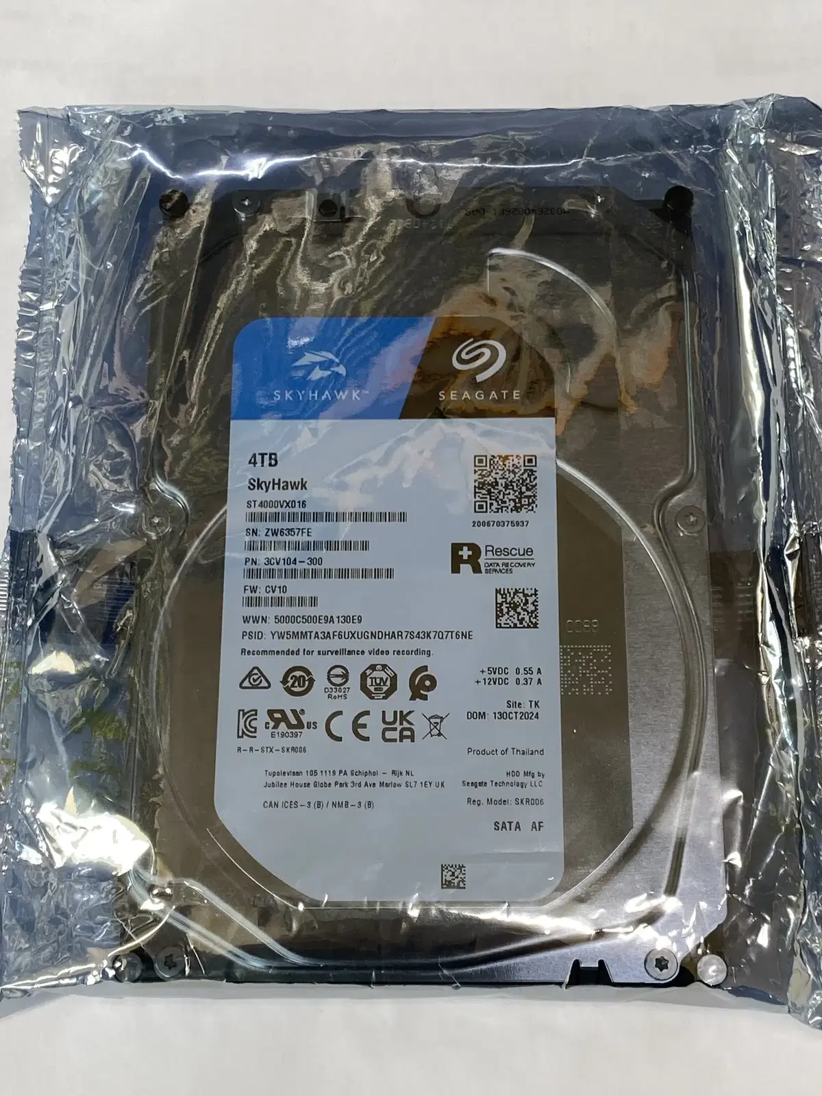 Seagate 4테라 CCTV 하드디스크 4TB HDD 미개봉 스카이호크