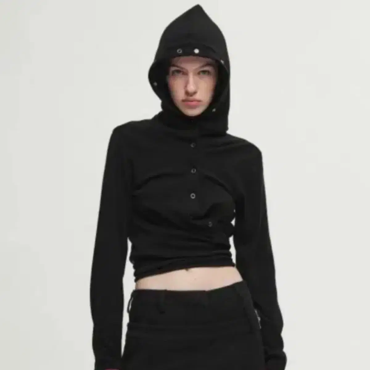 세릭 랩 후드 가디건 (WRAP HOOD CARDIGAN / BLACK)