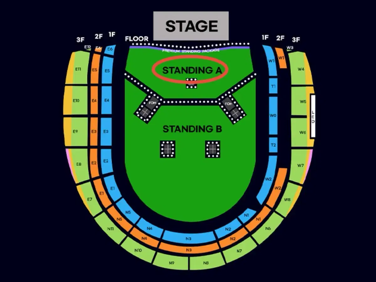 오아시스 2025내한 공연 스탠딩A 1200번대 2연석