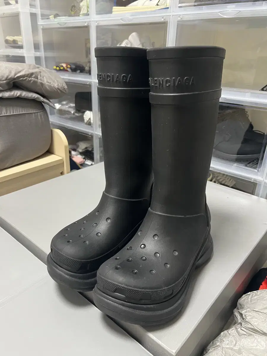 Sold Sold Balenciaga Crocs Rubber Boots Black 42 Crimson Foot