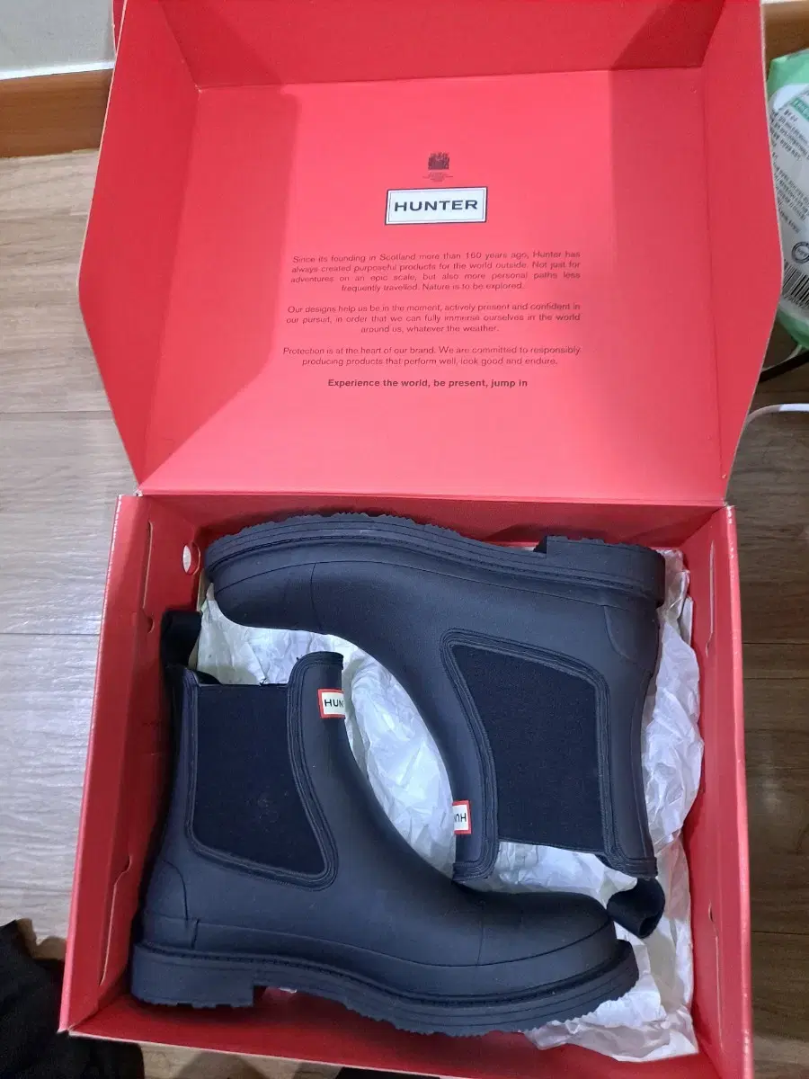 헌터 Hunter Commando Chelsea Boots Black