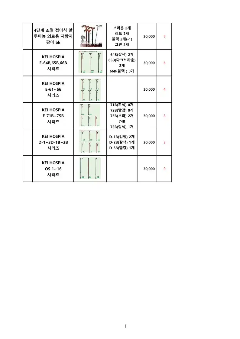 [새제품] 휴대 접이식 어르신 지팡이 HOSPIA 시리즈 (일본)