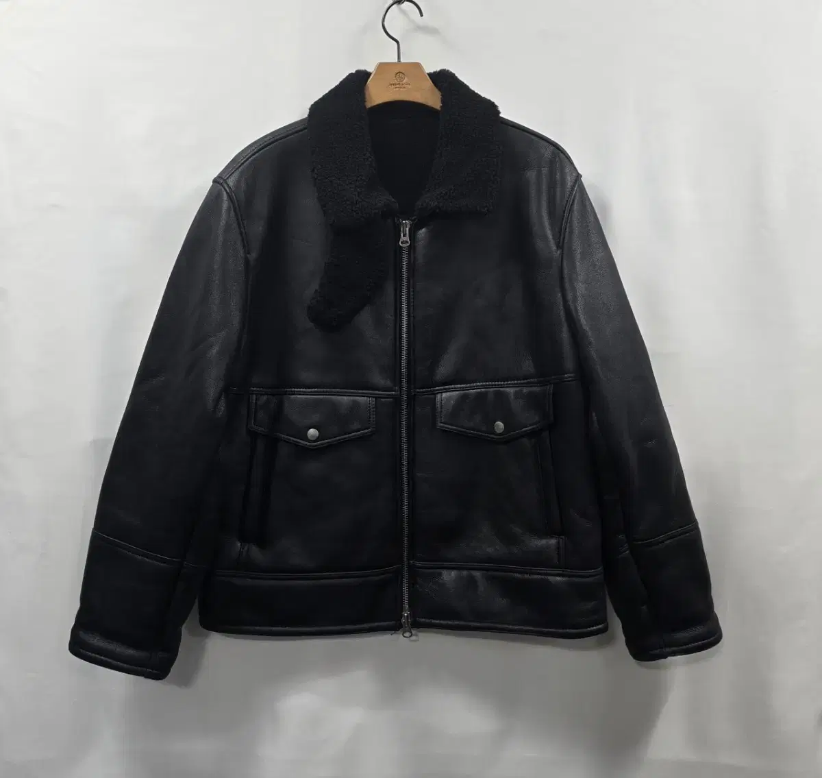 [Sperone] Lambskin Mustang Black Jacket L