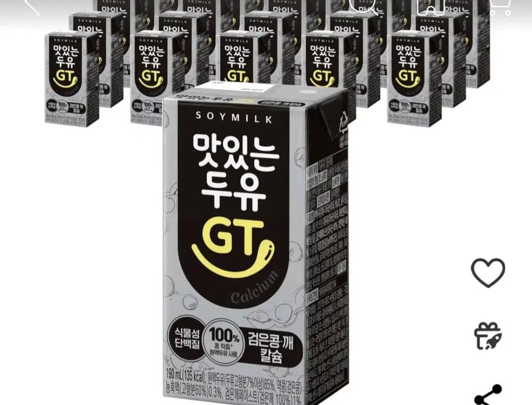 맛있는두유GT 검은콩 깨 칼슘 두유, 190ml, 24개