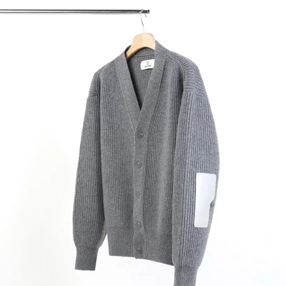 이얼즈어고 멜란지 그레이 Rover Wool Cardigan 01-2