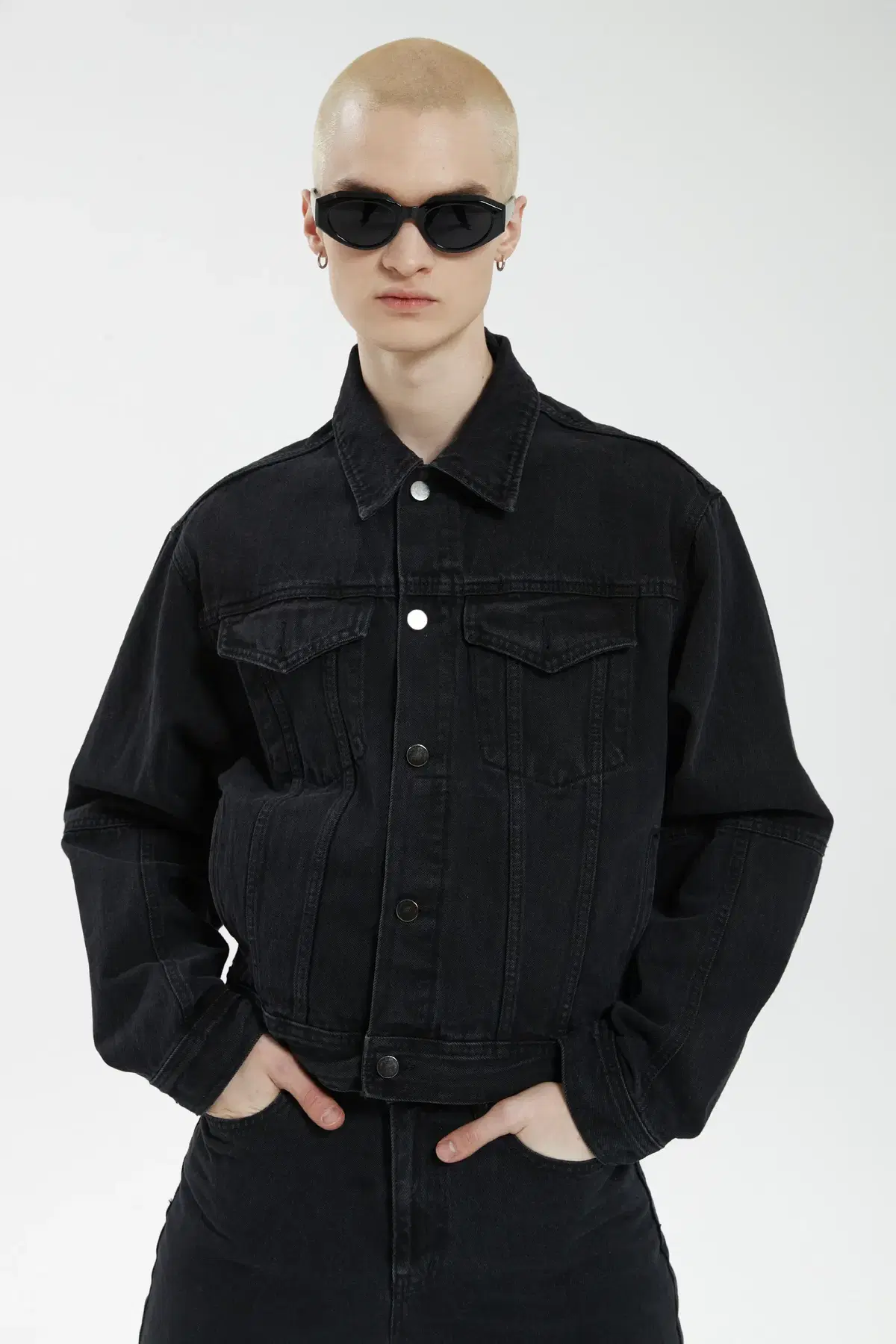 Sensible 24FW Washed Denim Jacket Black 2