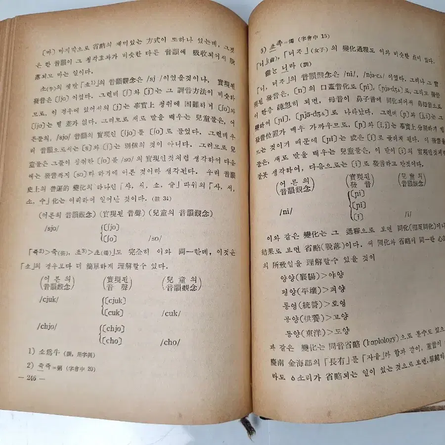 근대사 수집 자료 옛날 고서적 한글 국어음운론 58년