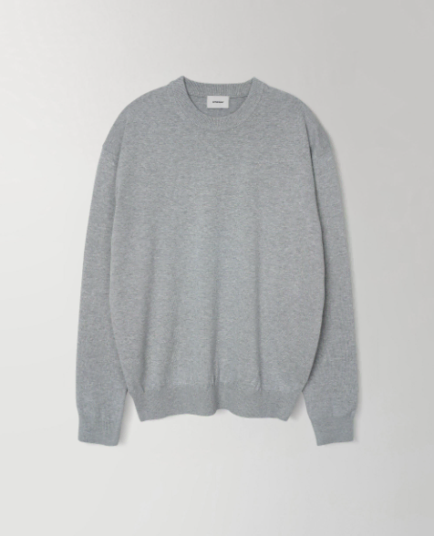 인더로우 에센셜 크루넥 니트 light grey size 2