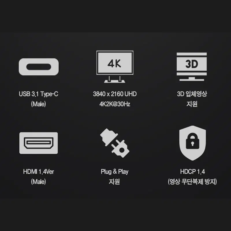 C타입 스마트폰 미러링 HDMI 케이블